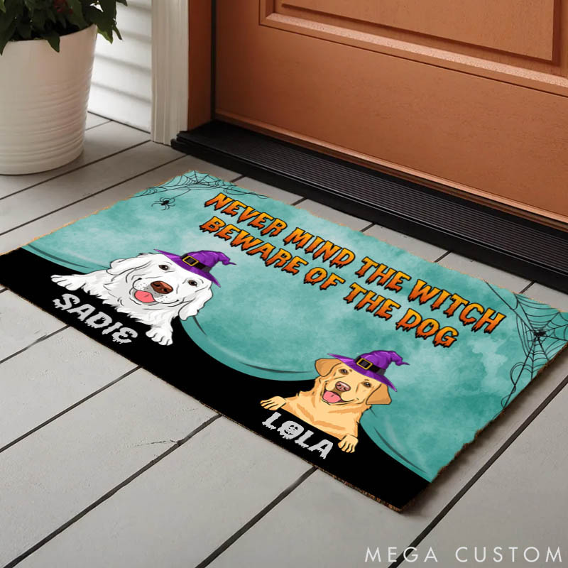 Personalized Dog Lover Beware of Dog Doormat