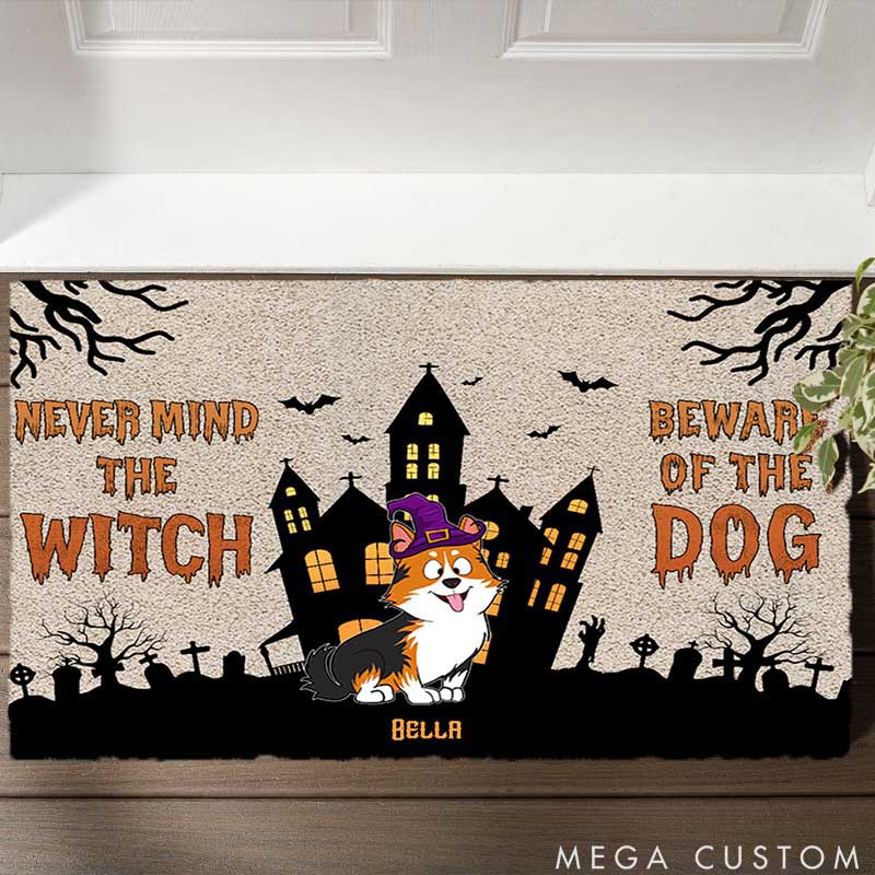 Personalized Dog Lover Beware of Dogs Doormat
