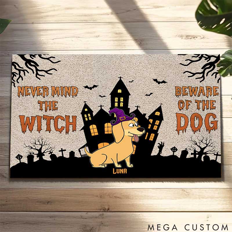 Personalized Dog Lover Beware of Dogs Doormat