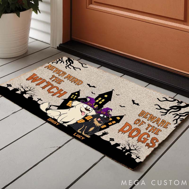 Personalized Dog Lover Beware of Dogs Doormat