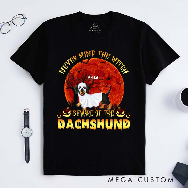Personalized Dog Lover Beware of ohe Dachshund T-Shirt