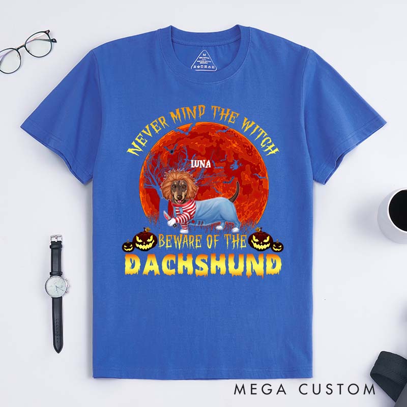 Personalized Dog Lover Beware of ohe Dachshund T-Shirt