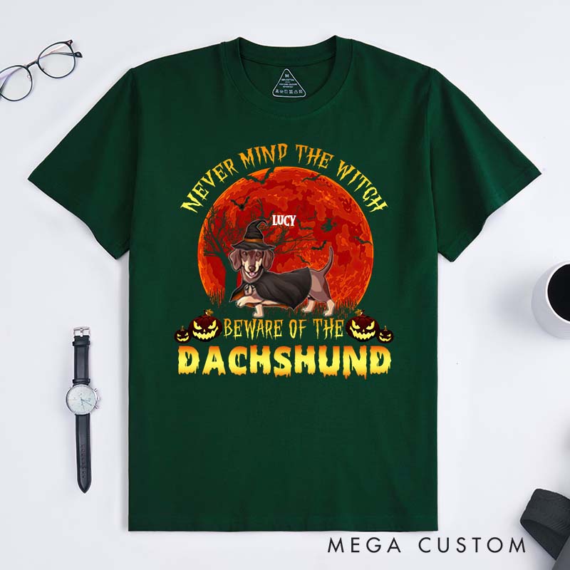 Personalized Dog Lover Beware of ohe Dachshund T-Shirt