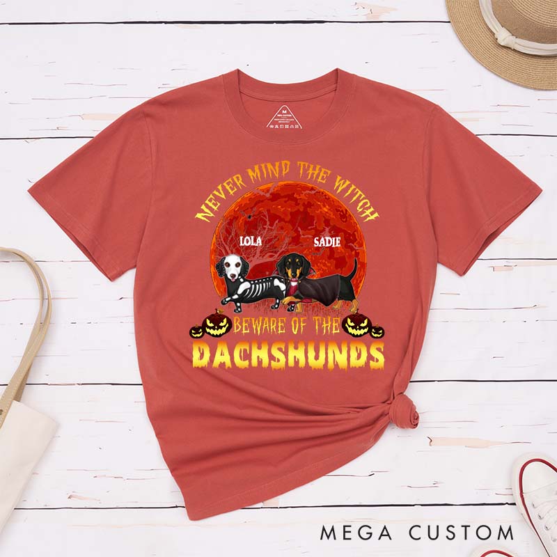 Personalized Dog Lover Beware of ohe Dachshund T-Shirt