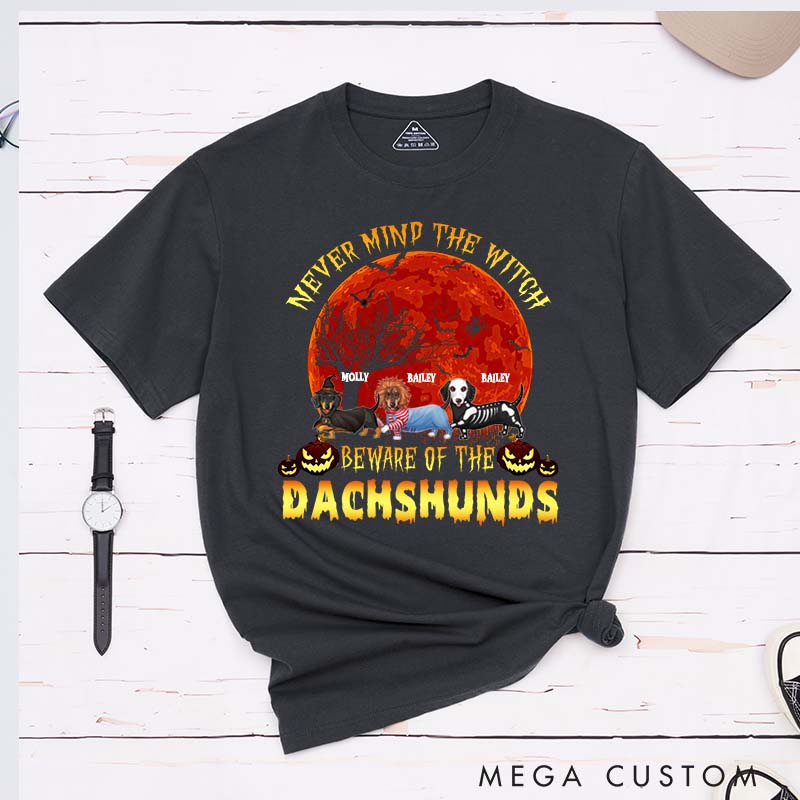 Personalized Dog Lover Beware of ohe Dachshund T-Shirt