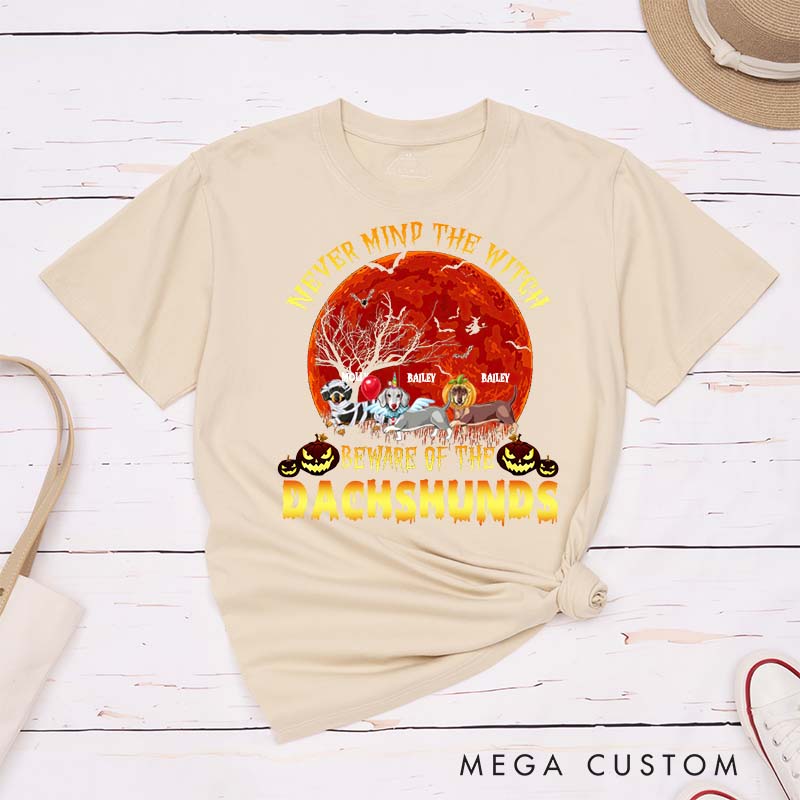 Personalized Dog Lover Beware of ohe Dachshund T-Shirt
