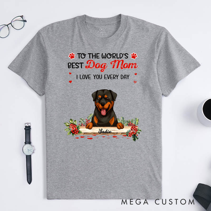 Personalized Dog Lover Birthday Flowers Best Dog Mom T-Shirt