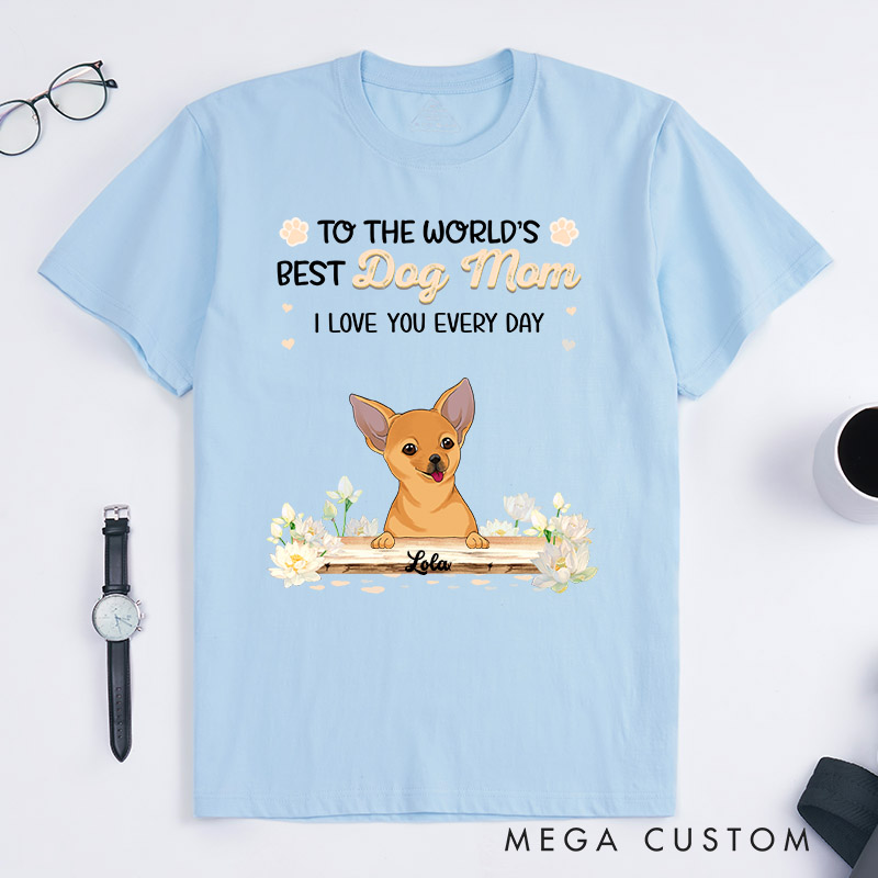 Personalized Dog Lover Birthday Flowers Best Dog Mom T-Shirt