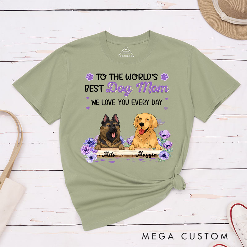 Personalized Dog Lover Birthday Flowers Best Dog Mom T-Shirt