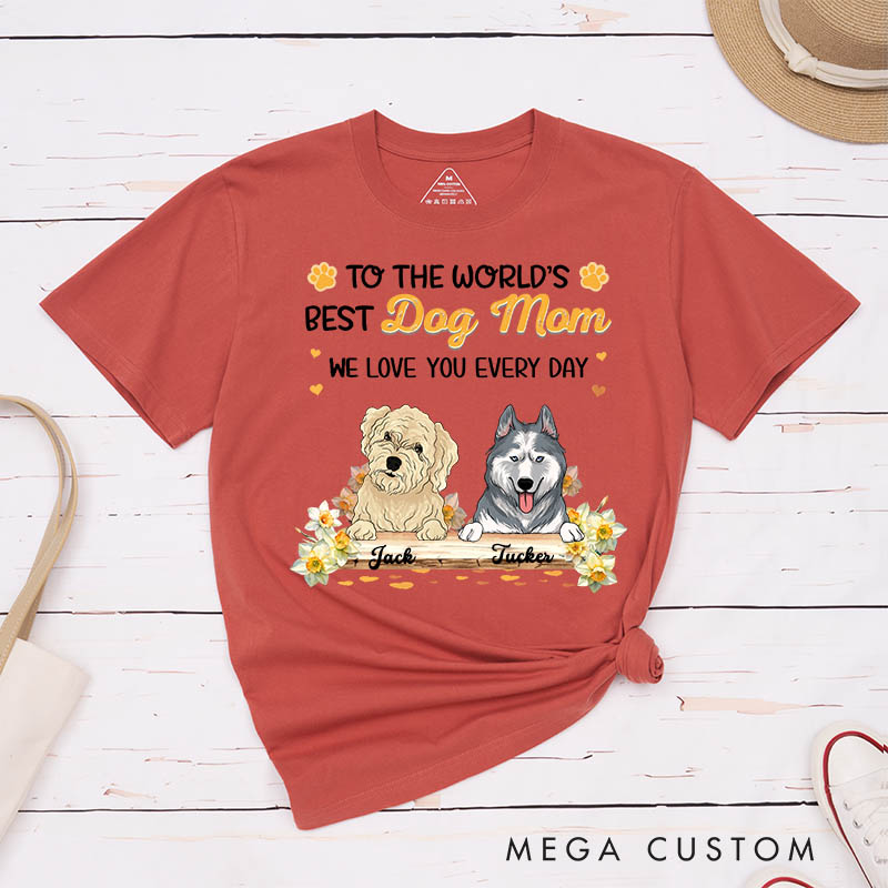 Personalized Dog Lover Birthday Flowers Best Dog Mom T-Shirt