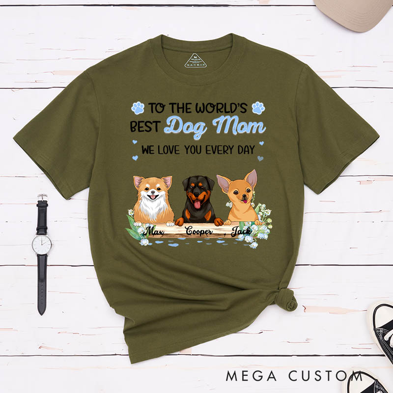 Personalized Dog Lover Birthday Flowers Best Dog Mom T-Shirt