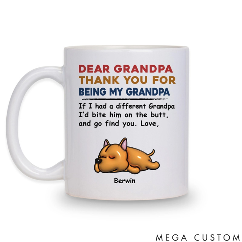 Personalized Dog Lover Bite the Butt Man Version Mugs
