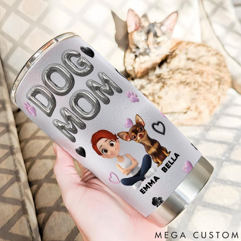 Personalized Dog Lover Bubble Dog Mom 20oz Tumbler