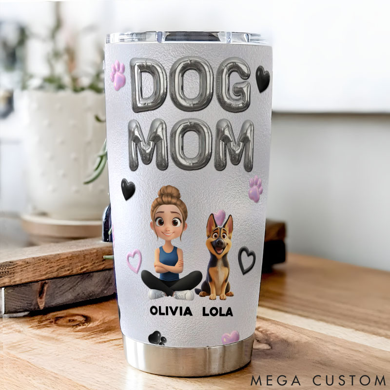 Personalized Dog Lover Bubble Dog Mom 20oz Tumbler