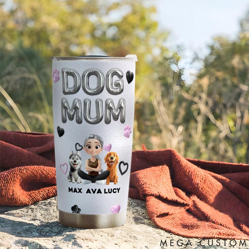 Personalized Dog Lover Bubble Dog Mom 20oz Tumbler