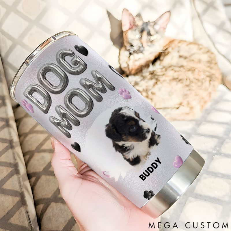 Personalized Dog Lover Bubble Dog Mom Photo 20oz Tumbler