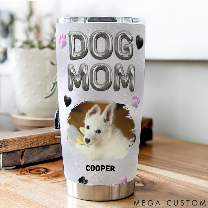 Personalized Dog Lover Bubble Dog Mom Photo 20oz Tumbler