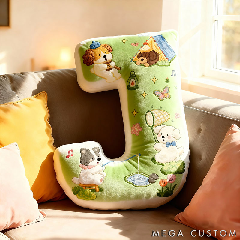 Personalized Dog Lover Camping Fishing Letter Pillow Graphic 3D Print