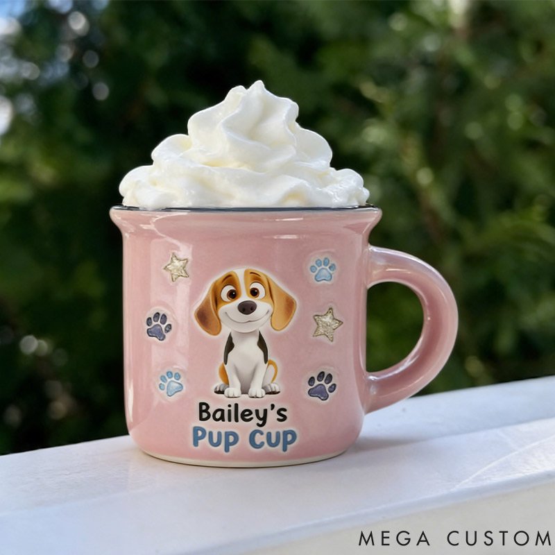 Personalized Dog Lover Cartoon Dog Pup Cup Reusable Pup Cup Puppuccino Mug