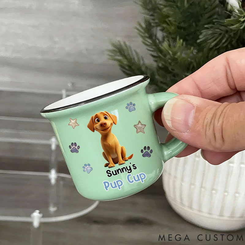 Personalized Dog Lover Cartoon Dog Pup Cup Reusable Pup Cup Puppuccino Mug