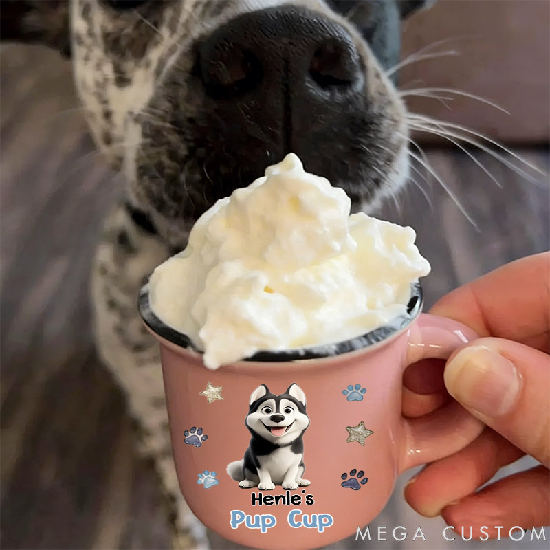 Personalized Dog Lover Cartoon Dog Pup Cup Reusable Pup Cup Puppuccino Mug