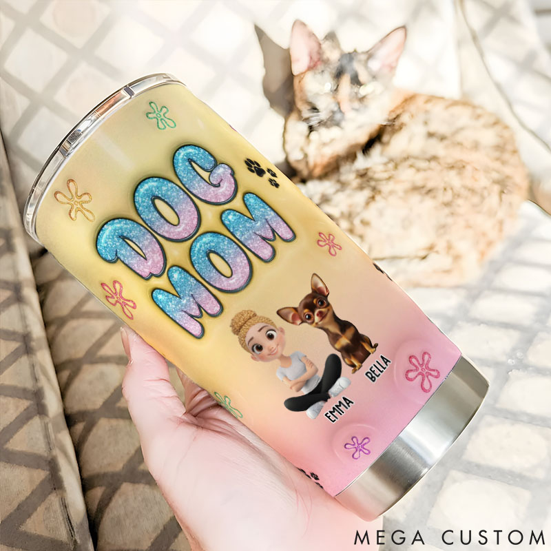 Personalized Dog Lover Cheese Dog Mama Cartoon 20oz Tumbler