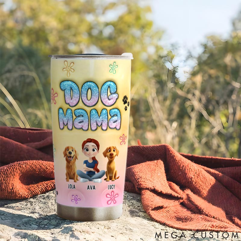 Personalized Dog Lover Cheese Dog Mama Cartoon 20oz Tumbler