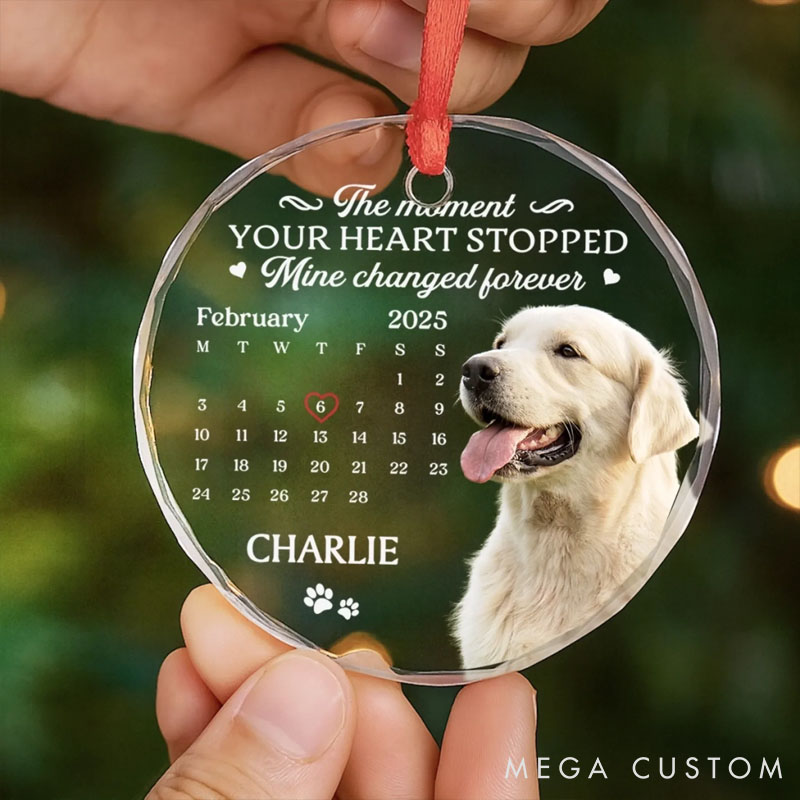 Personalized Dog Lover Cherished Paws Forever in our Hearts Christmas Ornament
