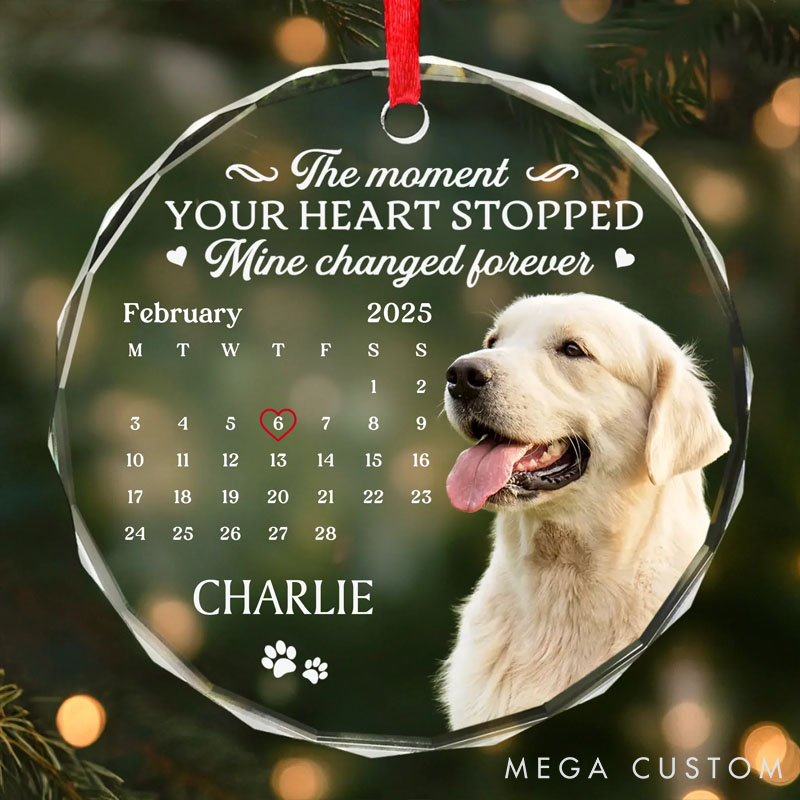 Personalized Dog Lover Cherished Paws Forever in our Hearts Christmas Ornament