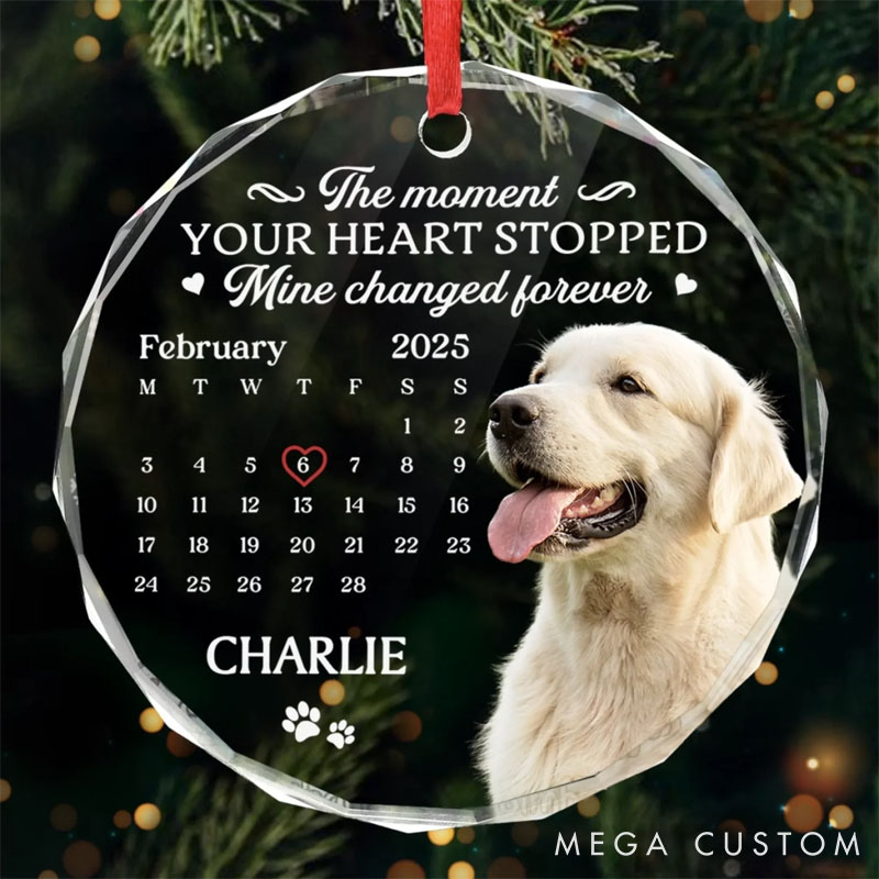 Personalized Dog Lover Cherished Paws Forever in our Hearts Christmas Ornament