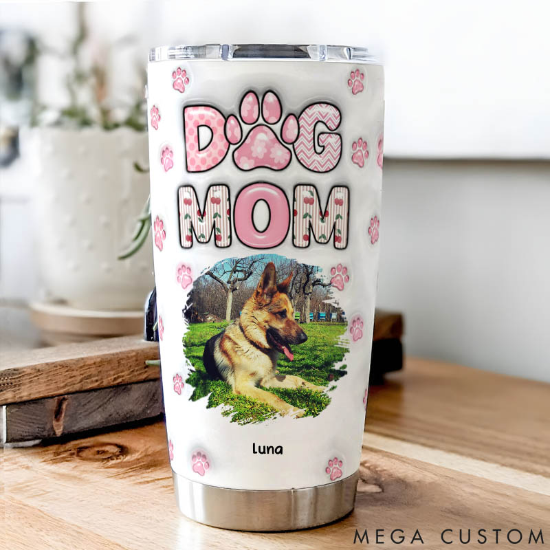 Personalized Dog Lover Cherry on Top Photo Dog Mom 20oz Tumbler