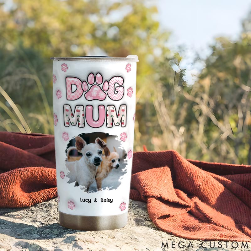 Personalized Dog Lover Cherry on Top Photo Dog Mom 20oz Tumbler
