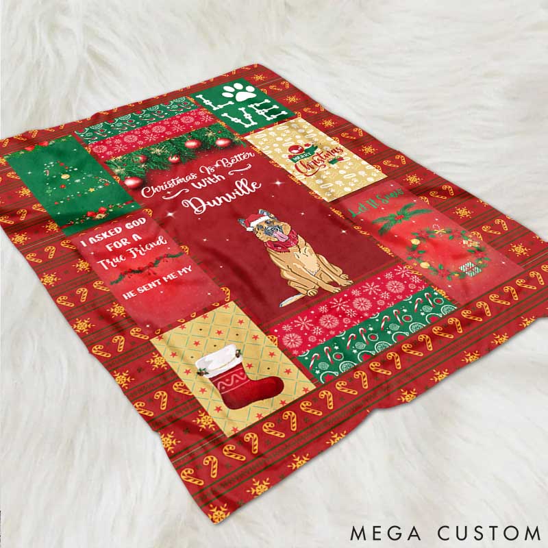 Personalized Dog Lover Christmas is Better with Throw Blanket