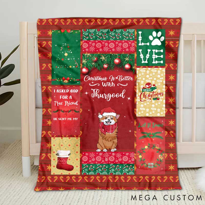 Personalized Dog Lover Christmas is Better with Throw Blanket