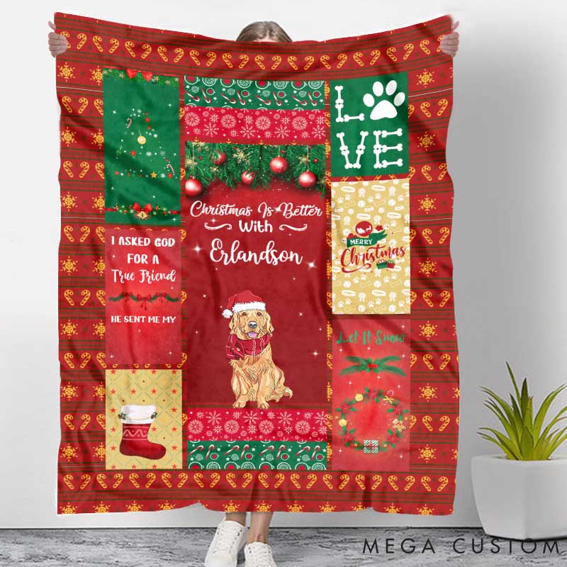 Personalized Dog Lover Christmas is Better with Throw Blanket