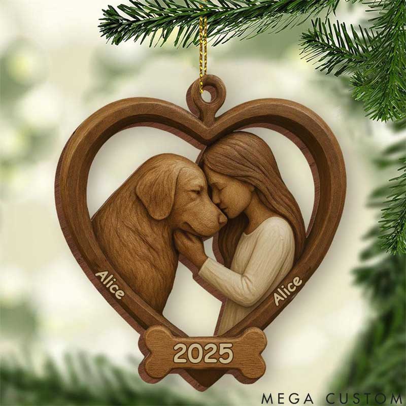 Personalized Dog Lover Circle of Love Christmas Ornament