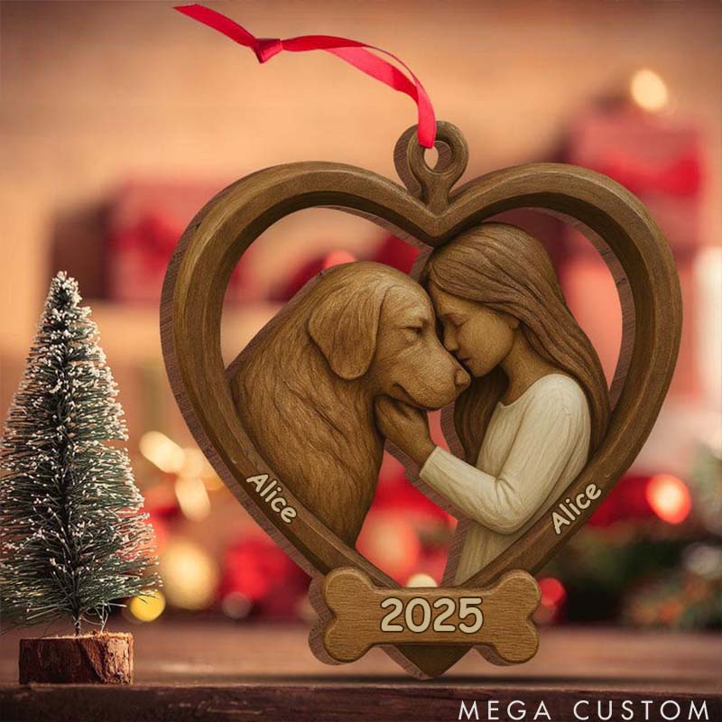 Personalized Dog Lover Circle of Love Christmas Ornament