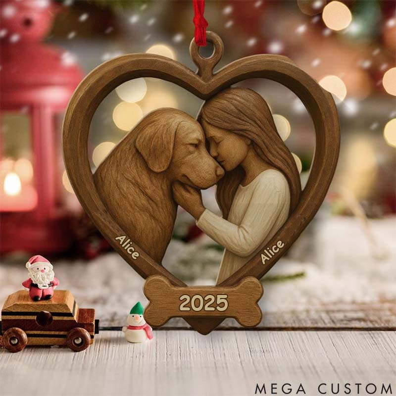 Personalized Dog Lover Circle of Love Christmas Ornament