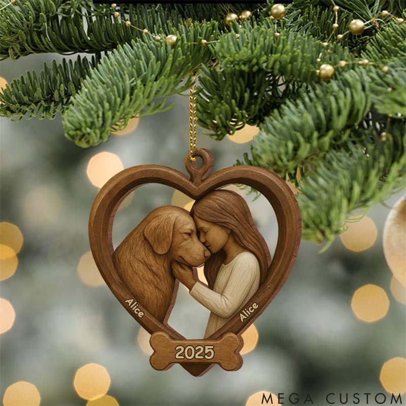 Personalized Dog Lover Circle of Love Christmas Ornament