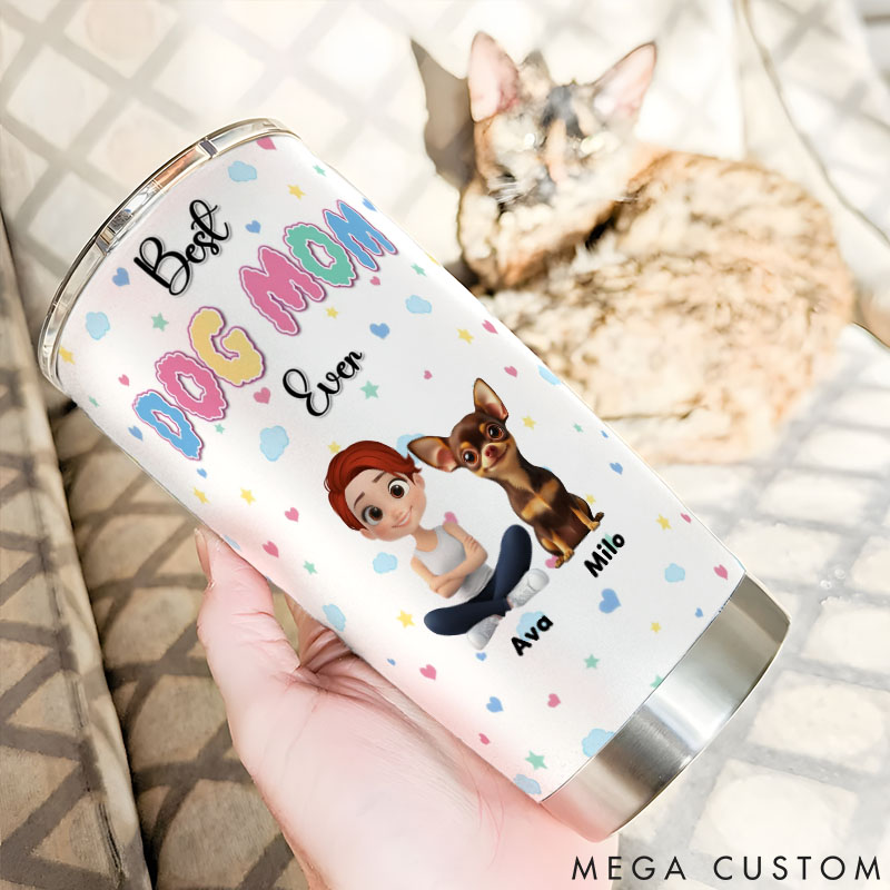 Personalized Dog Lover Cloudy Dog Mom 20oz Tumbler