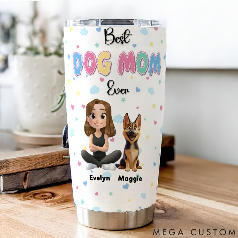 Personalized Dog Lover Cloudy Dog Mom 20oz Tumbler
