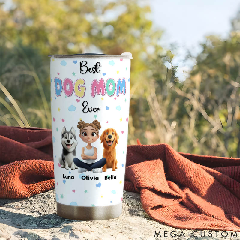 Personalized Dog Lover Cloudy Dog Mom 20oz Tumbler