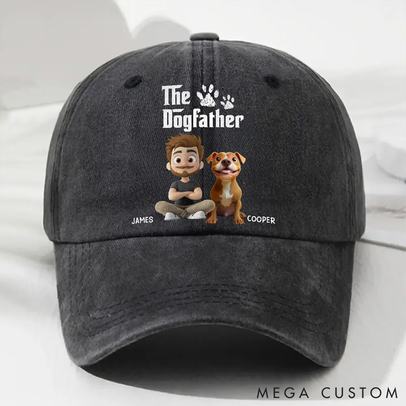 Personalized Dog Lover Cool Dog Father Washed Cap