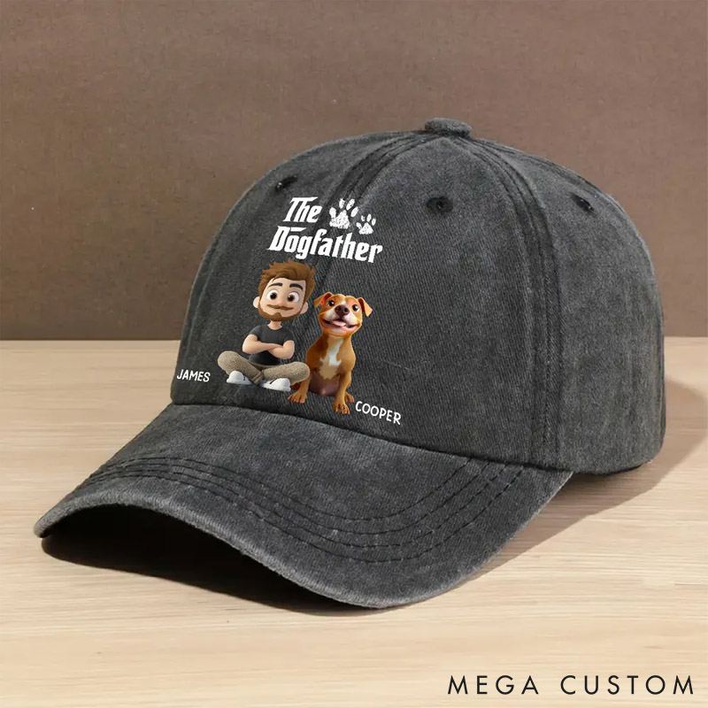 Personalized Dog Lover Cool Dog Father Washed Cap