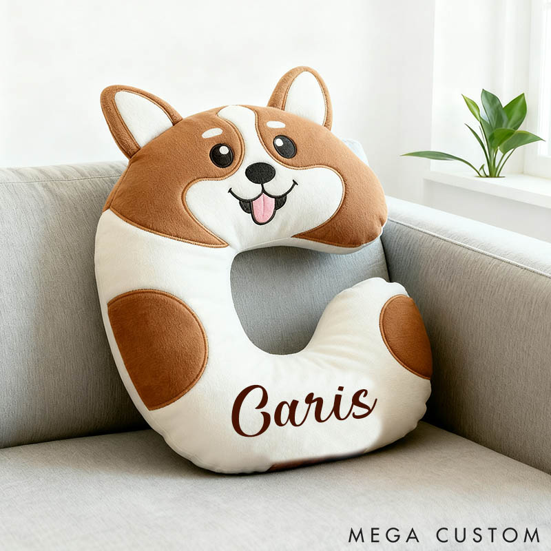 Personalized Dog Lover Corgi Letter Pillow with Custom Name Pillow