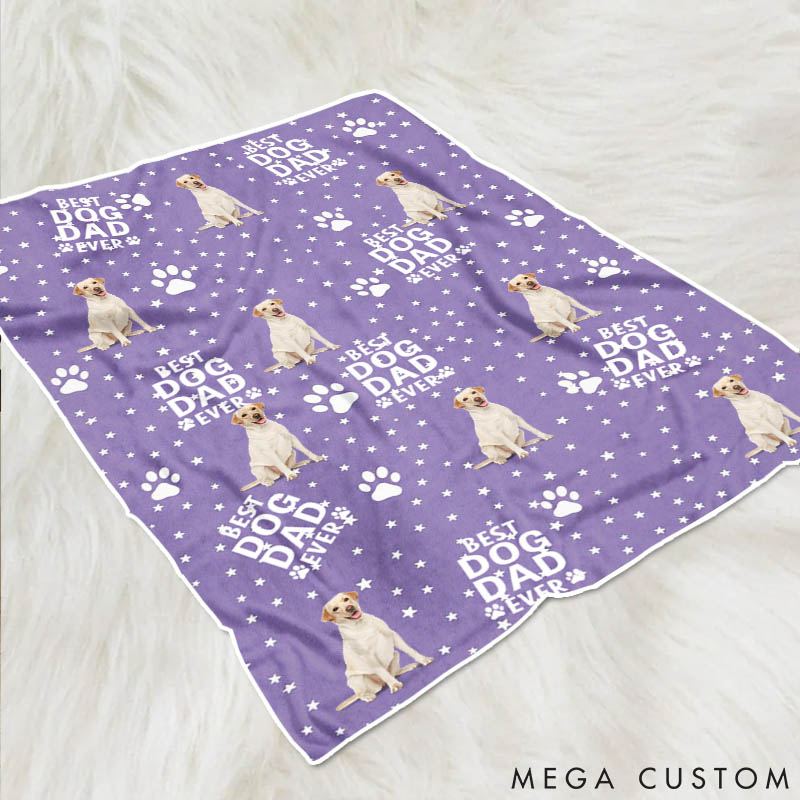 Personalized Dog Lover Custom Funny Dog Face Dog Dad Throw Blanket