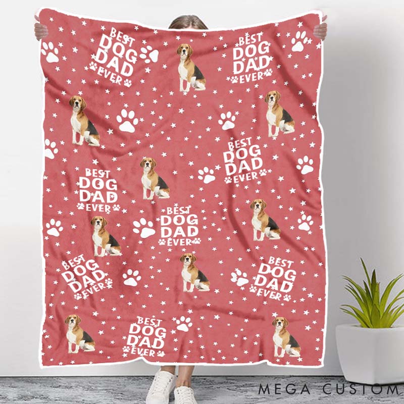 Personalized Dog Lover Custom Funny Dog Face Dog Dad Throw Blanket