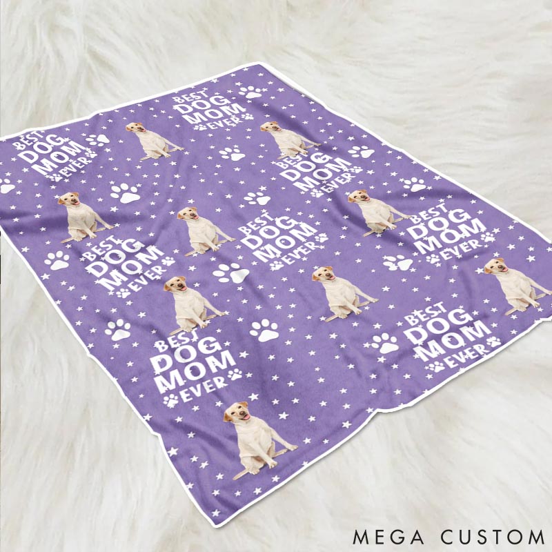 Personalized Dog Lover Custom Funny Dog Face Dog Mom Throw Blanket