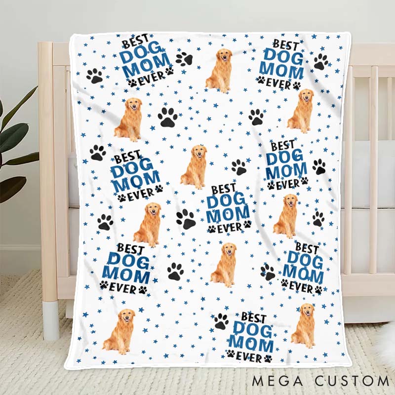 Personalized Dog Lover Custom Funny Dog Face Dog Mom Throw Blanket