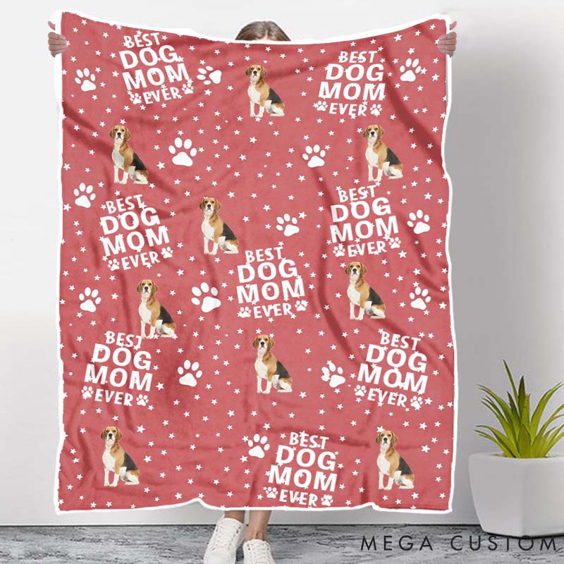 Personalized Dog Lover Custom Funny Dog Face Dog Mom Throw Blanket
